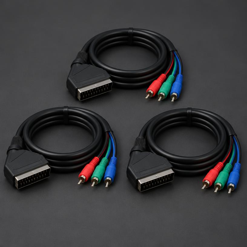 RGB SCART cable pack (3 cables) — New