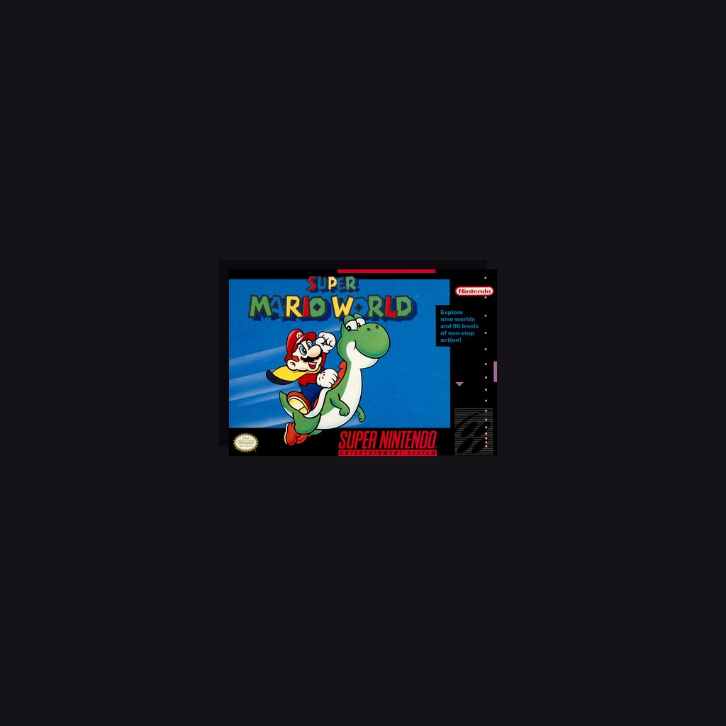Super Mario World (SNES) — Very good — label intact, contacts polished
